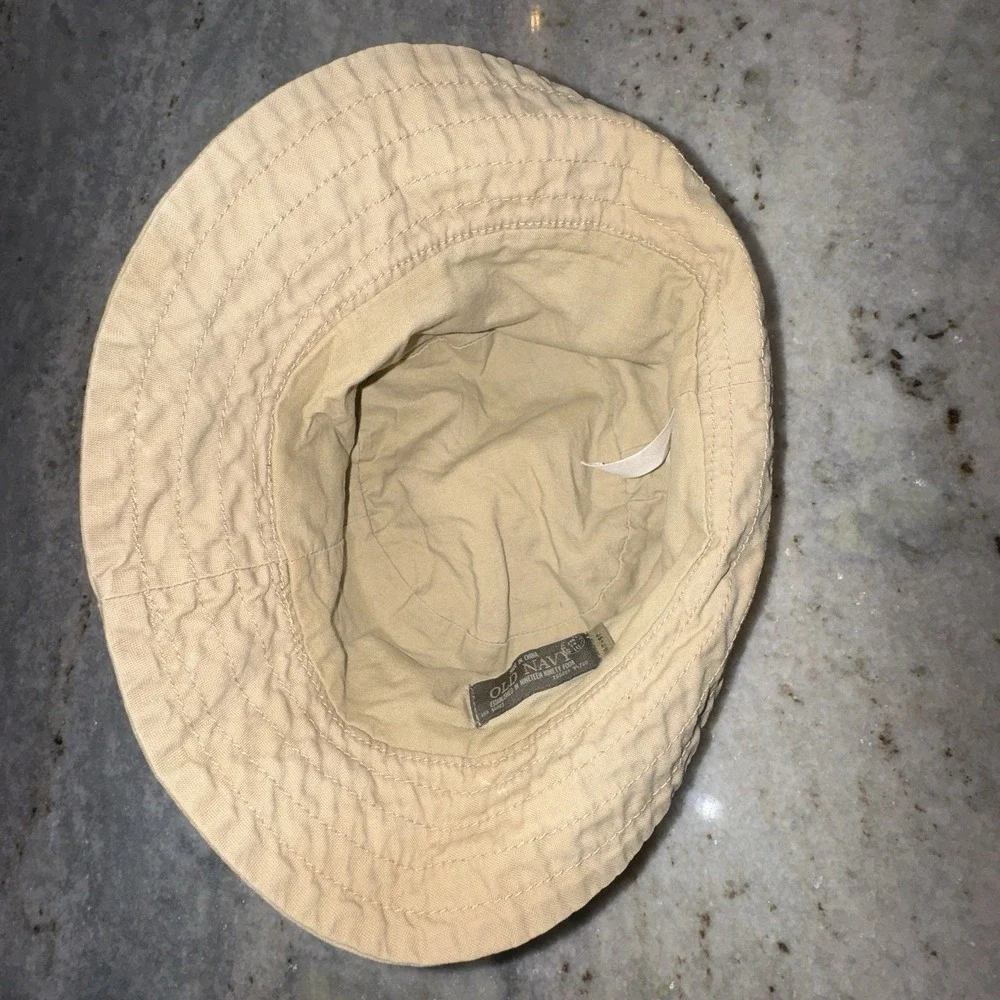 Y2K Old Navy Bucket Hat Kids‎ 4T-5T Khaki Tan Embroidered Summer Fishing